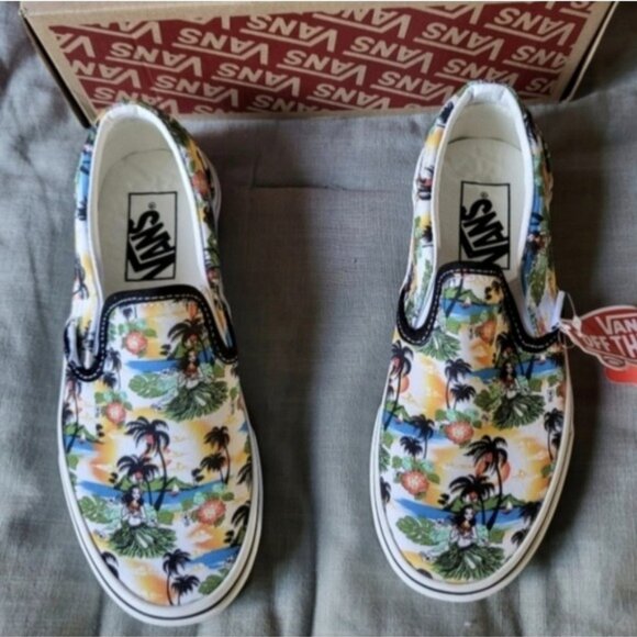 Vans Classic Slip On Aloha Women 5 Black White VNOA5AO86WC (2021) 112025 - Picture 3 of 7